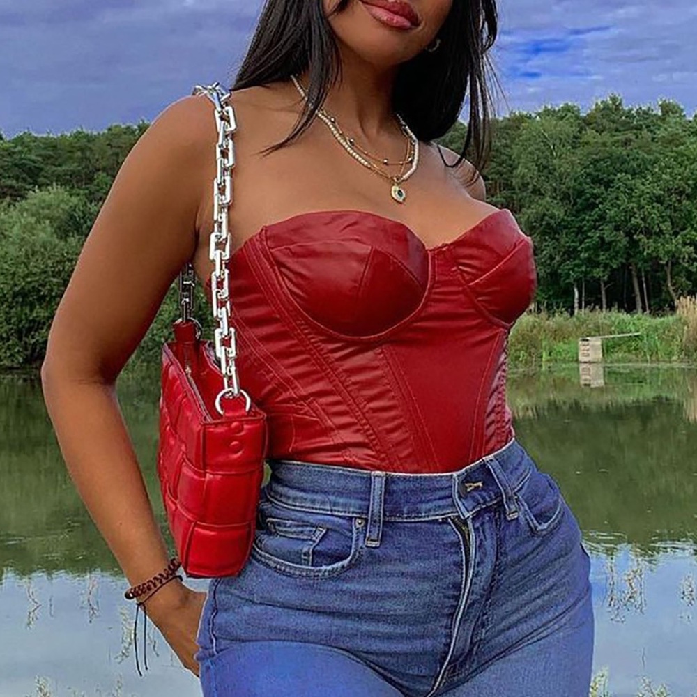 Faux leather Corset